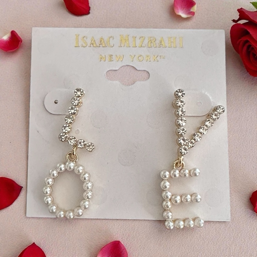 Isaac Mizrahi Love Drop Dangle Earrings NEW - Picture 5 of 5